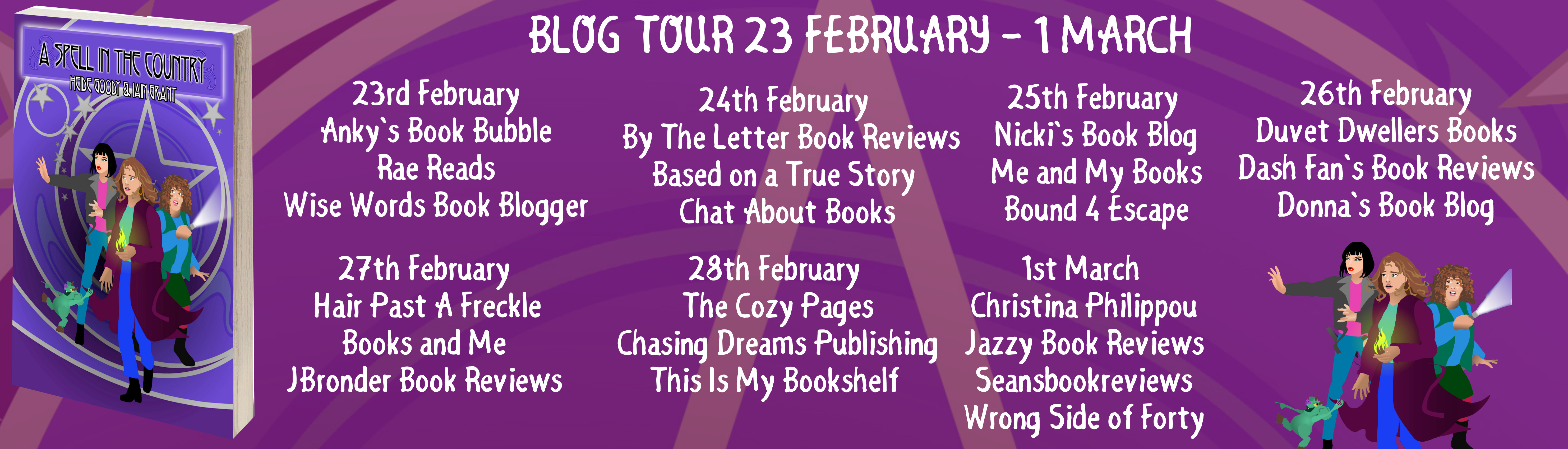 Blog tour banner for "A Spell in the Country"